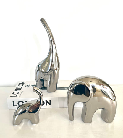 Enchanting Trio Elephant Statues