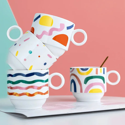 Abstract Fusion Mug Set of 4