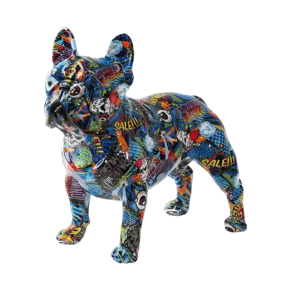Grafitti-Style Bulldog Figurines