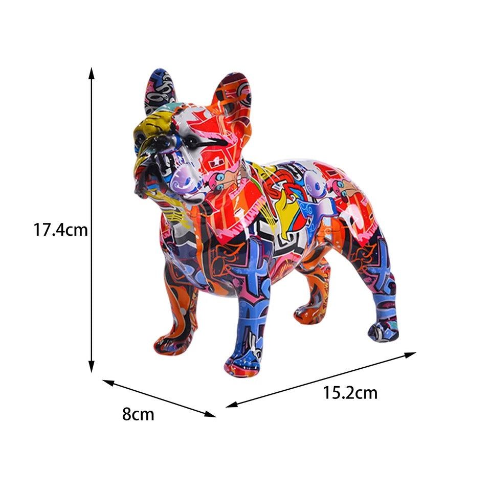 Grafitti-Style Bulldog Figurines