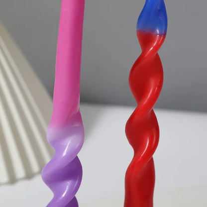 Spiral Rainbow Candles Set of 2