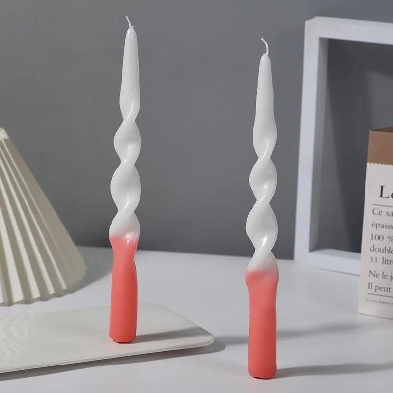 Spiral Rainbow Candles Set of 2