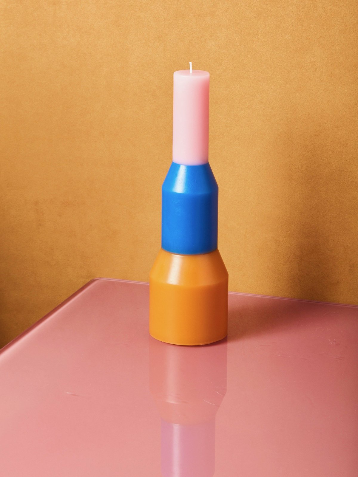 Vibrant Pillar Rainbow Candles