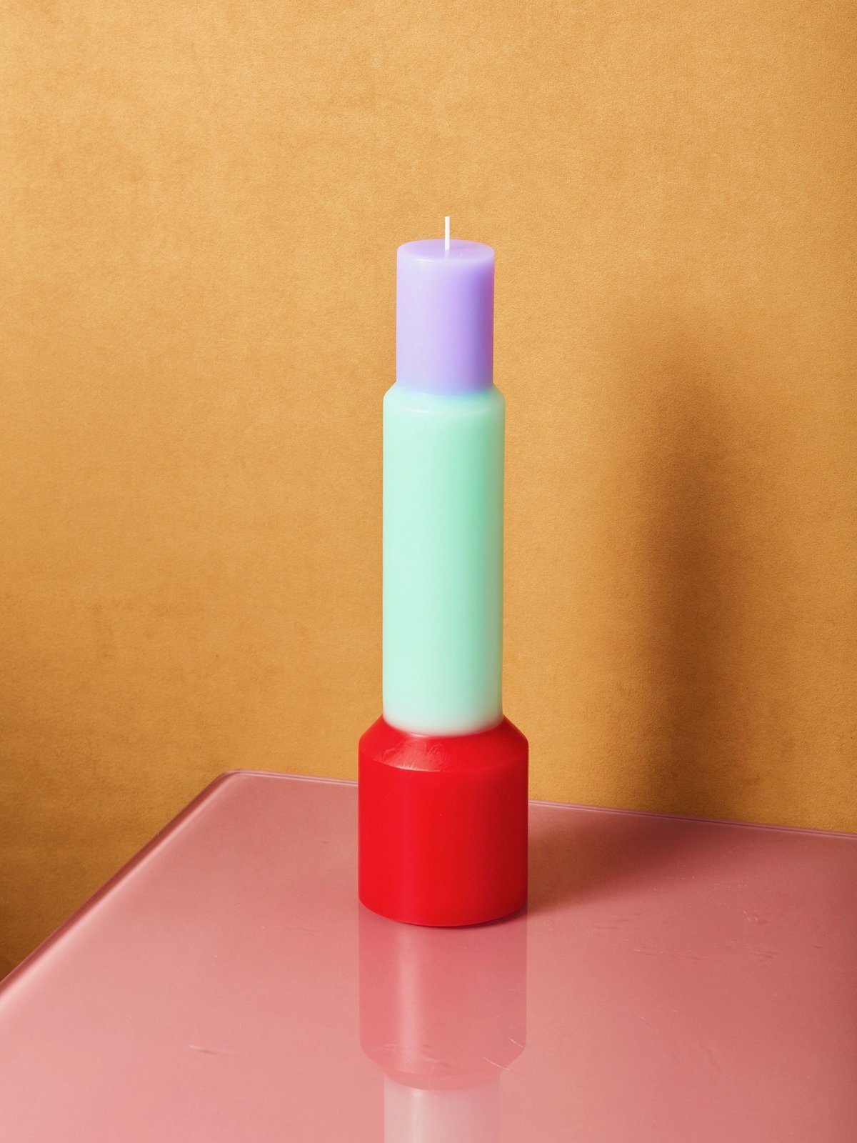 Vibrant Pillar Rainbow Candles