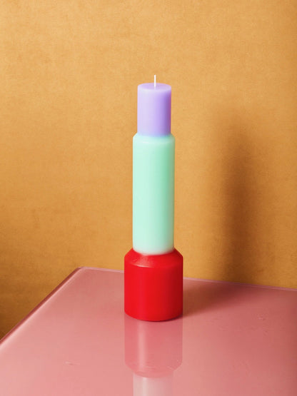 Vibrant Pillar Rainbow Candles