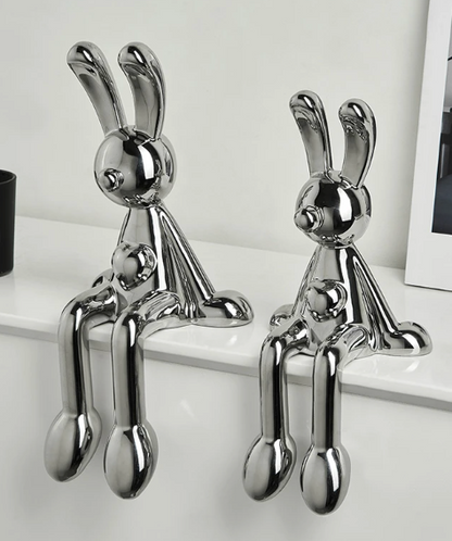 Love-Struck Sitting Rabbits