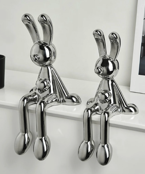 Love-Struck Sitting Rabbits