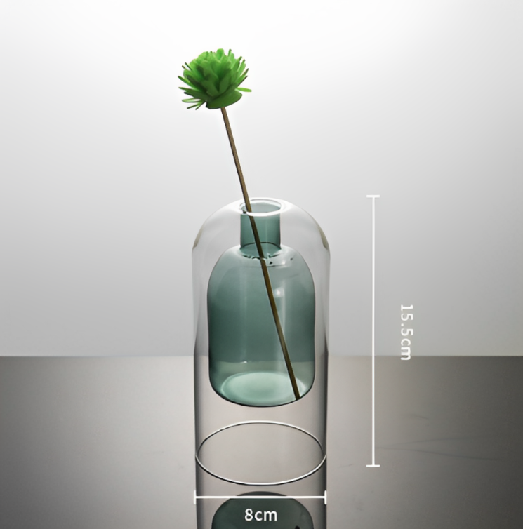 Colorful Double Glass Vases