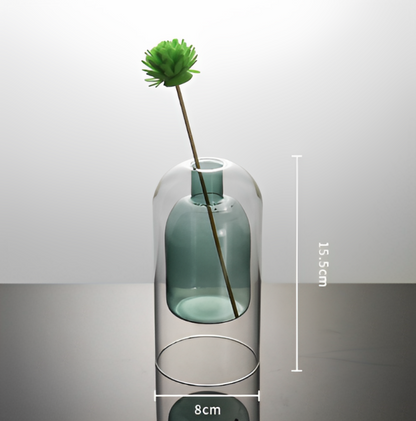 Colorful Double Glass Vases