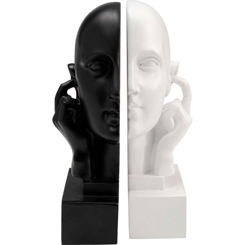 Book Ends Face Statues