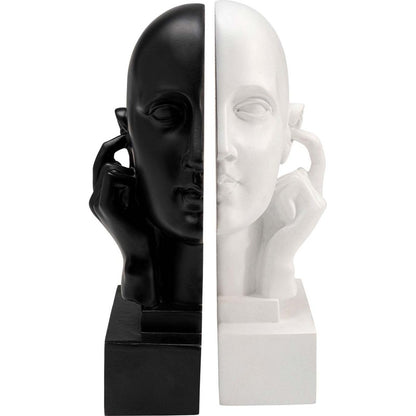 Book Ends Face Statues