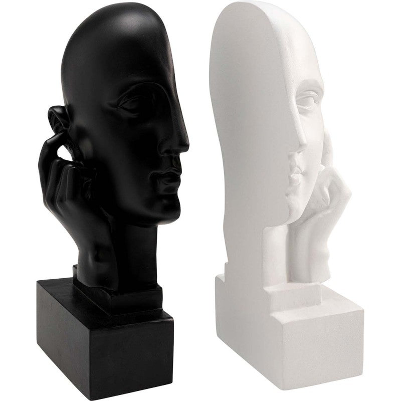 Book Ends Face Statues