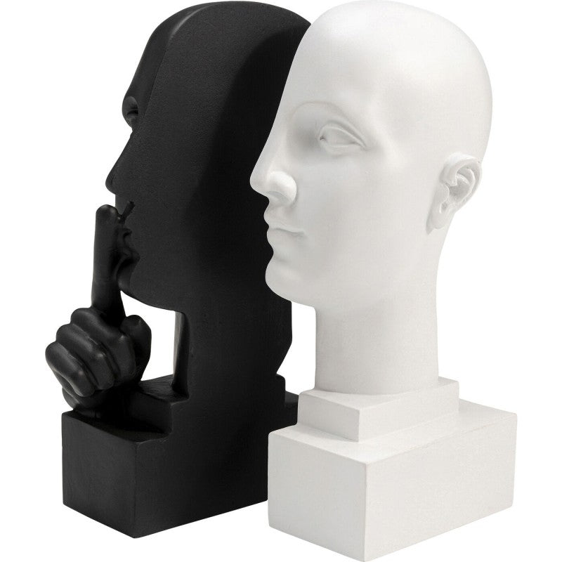Book Ends Face Statues