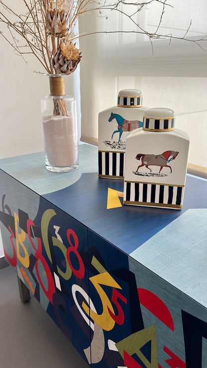 Horse Patterned Luxury Vase