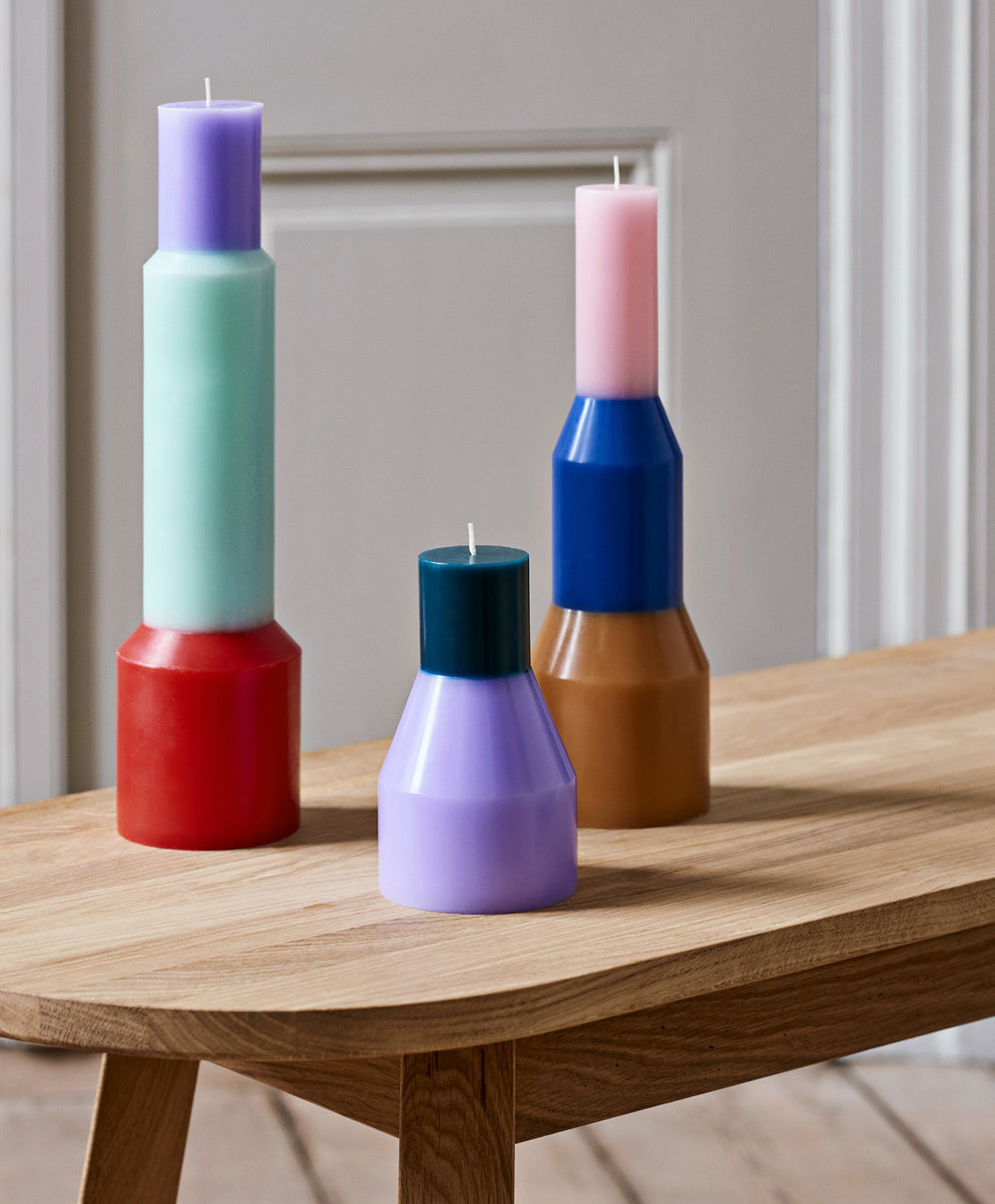 Vibrant Pillar Rainbow Candles