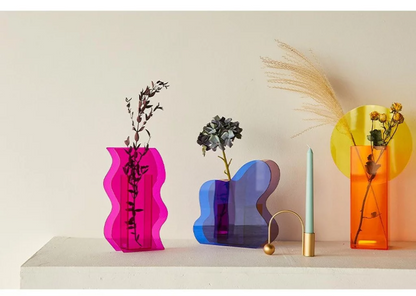 Prism Shaped Acrylic Vases