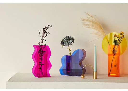 Prism Shaped Acrylic Vases