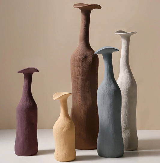 Circular Pillar Shaped Morandi Vases