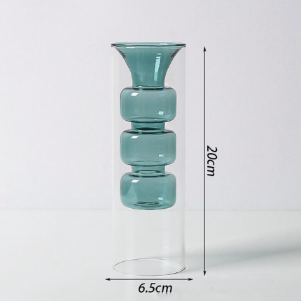 Colorful Double Glass Vases